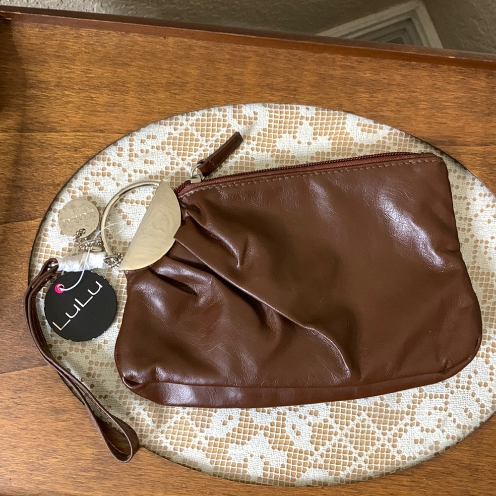 Lulu Vegan Wristlet Brown FREE with $20 purchase